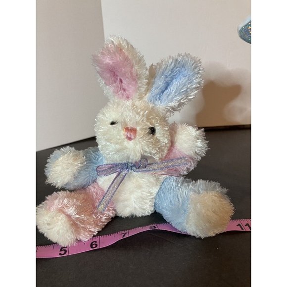 Dan Dee Collector's Choice Bunny Rabbit Plush BABY SMALL 7" pastel color block - Picture 5 of 9